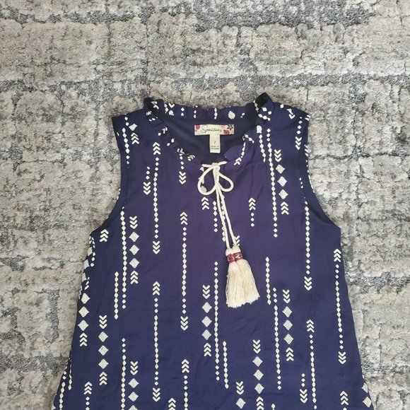 Speechless Kids Girls Tassel & Embroidered A-Line Lined Dress Navy Blue Size 7 - Picture 4 of 11